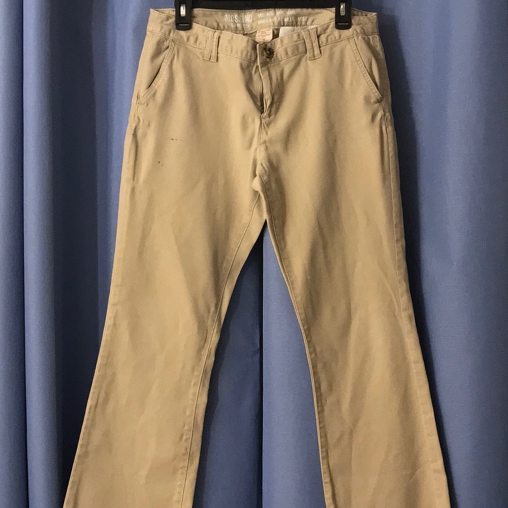 Khaki Mid-rise bootcut